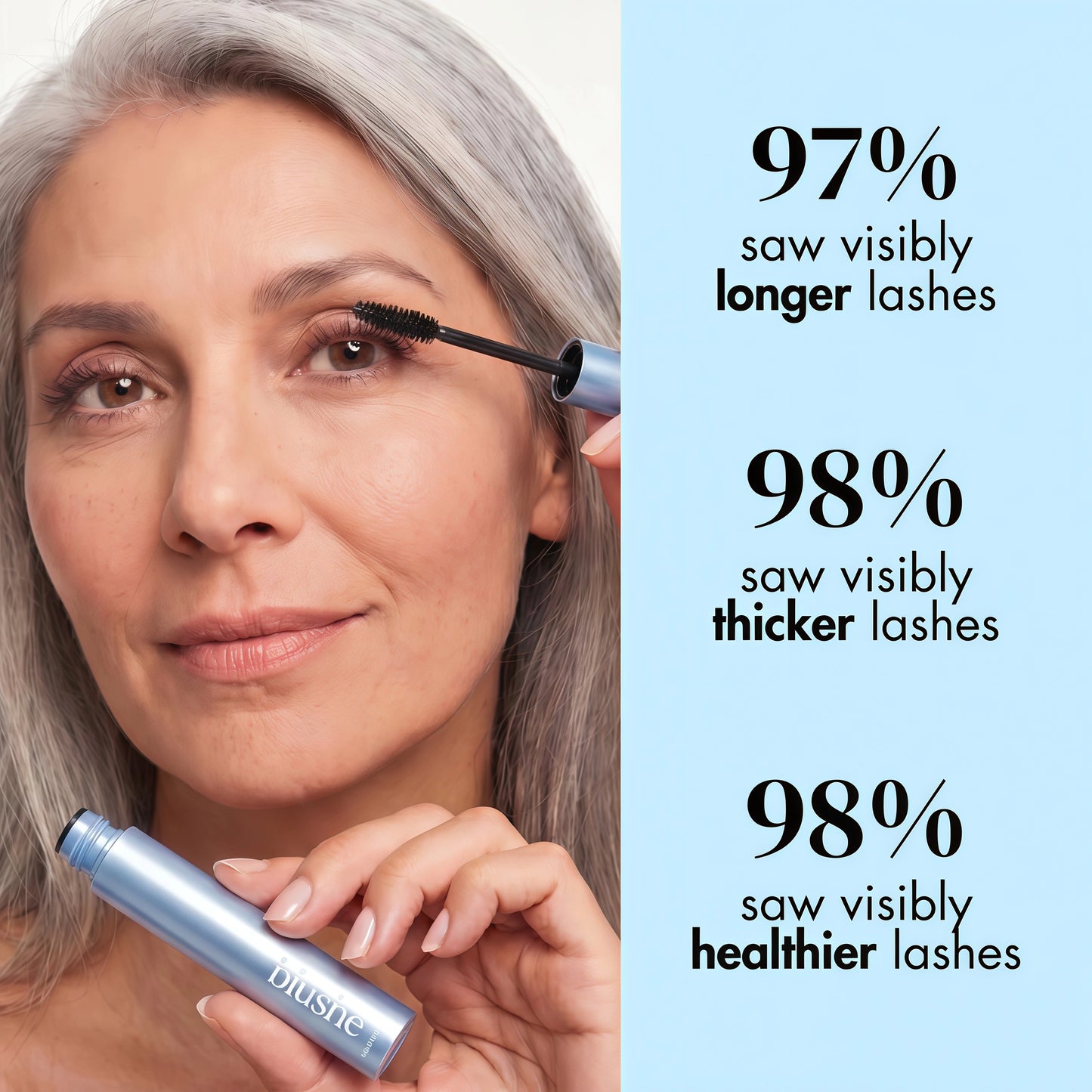 Blushe Mascara, New Upgrade Blush Growth Serum Mascara, Lengthening & Volumizing Fiber Lash Makeup for Defined, Full Lashes (Black 1pc)